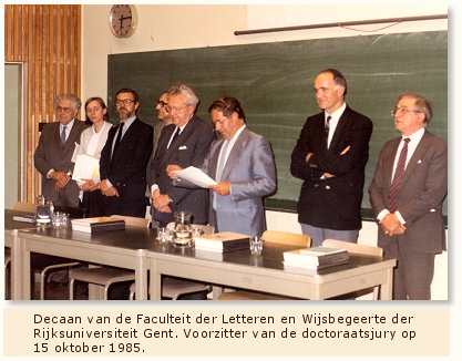 Decaan van de Faculteit Letteren en Wijsbegeerte van de Gentse Universiteit in 1985